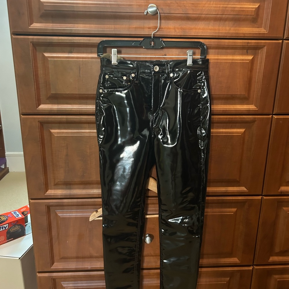 rag & bone Black Patent Leather Pants